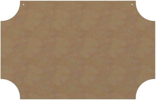 Gomille MDF figuur decoratieplaat afgeronde hoeken 58 cm multicolor