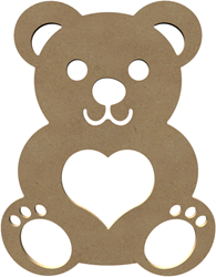 Gomille MDF figuur beer met hart 26 cm knutseldecoratie
