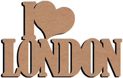Gomille MDF figuur knutseldecoratie I Love London 58 cm