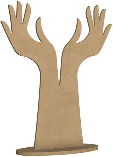 Gomille figurine MDF porte-bijoux mains 58 cm décoration