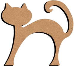Gomille MDF figuur kat knutsel speelgoed 26 cm multicolor