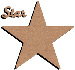 Gomille décoration étoile MDF 38 cm jouet créatif à décorer