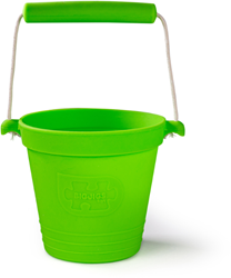 BigJigs siliconen speelgoed emmer - meadow green - flexibel en duurzaam