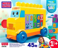 Mega Bloks set de construction bus scolaire - jouet éducatif avec 45 blocs