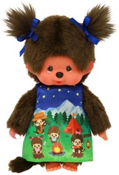 Monchhichi knuffelpop meisje camping 20 cm pluche aap
