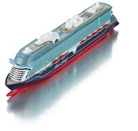 Siku bateau de croisière jouet Mein Schiff Relax échelle 1:1400 métal plastique-2