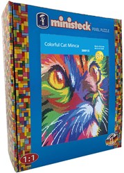 Ministeck mosaïque chat coloré Minka - boîte XXL 8600 pièces
