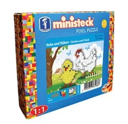 Ministeck jouet mosaïque ferme poule - petite boîte - 300 pièces