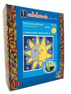 Ministeck mosaïque Glow in the Dark soleil, lune et étoiles XXL boîte 3700 pièces