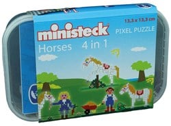 Ministeck set de mosaïque chevaux 4-en-1 - 510 pièces - coffret créatif