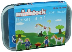 Ministeck set de mosaïque chevaux 4-en-1 - 510 pièces - coffret créatif