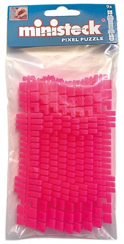 Ministeck jouet - Bandes de couleur néon rose 9 pièces polybag créatif