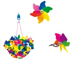 Giobas Moulin à vent vélo coloré plastique 11 cm accessoire jouet