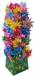 Giobas moulins à vent jouet plastique coloré 50cm - lot de moulins