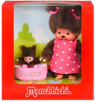 Monchhichi knuffelpop 20 cm met MiniBebichhichi draagmandje speelgoed-2