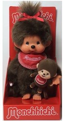 Monchhichi knuffelpop Monchhichi meisje met mini Monchhichi - 20 cm pluche aap