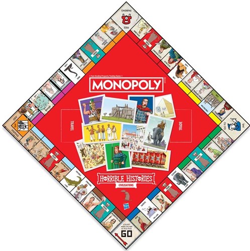 Hasbro Monopoly bordspel Horrible Histories Ancient Civilisations editie-2