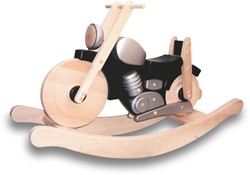 Bajo moto jouet en bois - moto noire multicolore