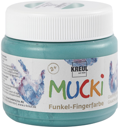 Creativ Company peinture au doigt vert métallisé - Mucki 150ml peinture enfant