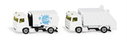 Siku speelgoed vuilniswagen en veegmachine set met metaal en kunststof