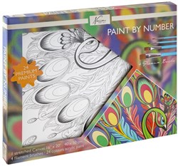 Nassau kit peinture par numéros paon 40x50 cm toile artistique