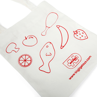 BigJigs katoenen kinder boodschappentas - speelgoed tas wit rood