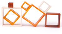 Bigjigs Natural Wooden stacking squares (carrés à empiler)