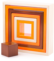 Bigjigs Natural Wooden stacking squares (carrés à empiler)-3