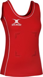 Gilbert Netball Elite sport tanktop dames rood wit polyester