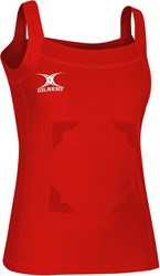 Gilbert netball tanktop Blaze Hook and Loop rood dames sport