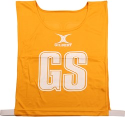 Gilbert netball bibs netbal hesjes large amber polyester