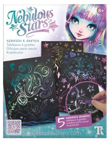 Nebulous Stars set de grattage et de dessin avec pochoirs et outil
