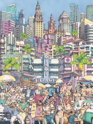 New York Puzzle Company puzzle pièces XXL ville ensoleillée 500 pièces