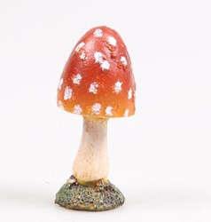 Season Inspired Decoration paddenstoel decoratie rood polystone 4x4x8cm