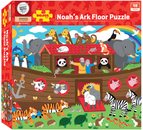 BigJigs puzzle sol Arche de Noé animaux colorés 48 pièces-2