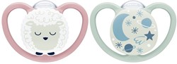 Nuk fopspeen siliconen Space Night 2 stuks 6-18m glow in the dark