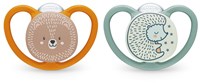 Nuk sucette silicone Airflow Day & Night 0-6M ours hérisson lot