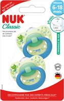 Nuk fopspeen siliconen 6-18 maanden kikker design set van 2