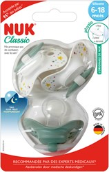 Nuk fopspenen siliconen set 3 stuks 6-18 maanden groen comfort