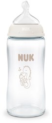 Nuk babyfles glas 240ml anti-koliek 3M+ zeepaardje temperatuurcontrole