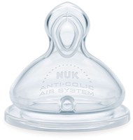 Nuk babyfles spenen siliconen XL 6M+ anti-koliek 2 stuks