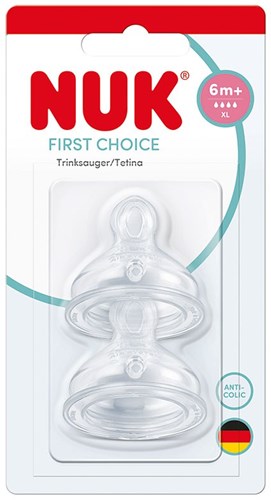 Nuk babyfles spenen siliconen XL 6M+ anti-koliek 2 stuks-2