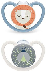 Nuk fopspeen baby Perfect Match Air Night 0-6M Lion FireFly siliconen