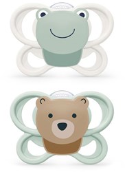 Nuk fopspeen baby siliconen 0-6 maanden luchtig design kikker beer