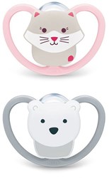 Nuk fopspeen baby siliconen 6-18 maanden Cat PolarBear luchtig