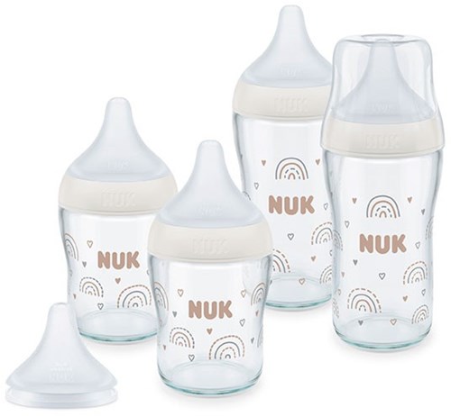 Nuk - Perfect Match - Bottle Set - Glass - 0-3M+ - Rainbow (was NU-10225316)