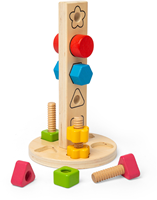 BigJigs houten bouwspeelgoed moeren en bouten toren Montessori