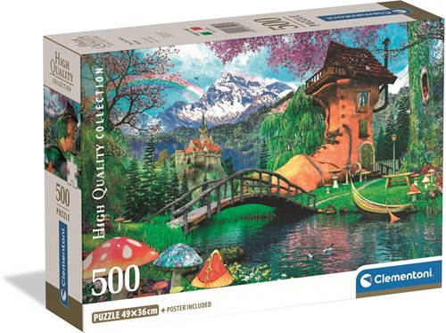 Clementoni puzzel - 500 stukjes - The Old Shoe House - Compact Box - Legpuzzel voor volwassenen-2