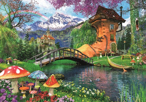 Clementoni puzzle - 500 pièces - The Old Shoe House - Compact Box - Puzzle adulte