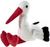 Heunec pluche ooievaar knuffel - 40 cm - zachte vogel knuffeldier